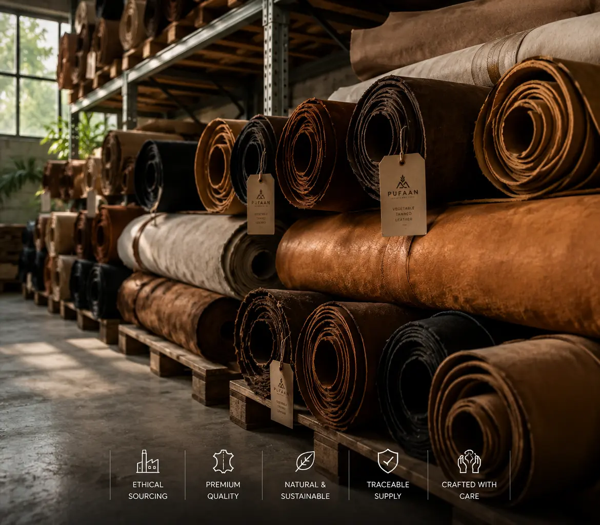 Leather crust — lifestyle finished goods context